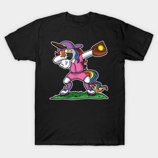 Dabbing Unicorn Softball T-Shirt